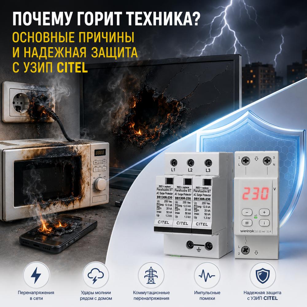 Почему горит техника: основные причины и надежная защита с УЗИП CITEL