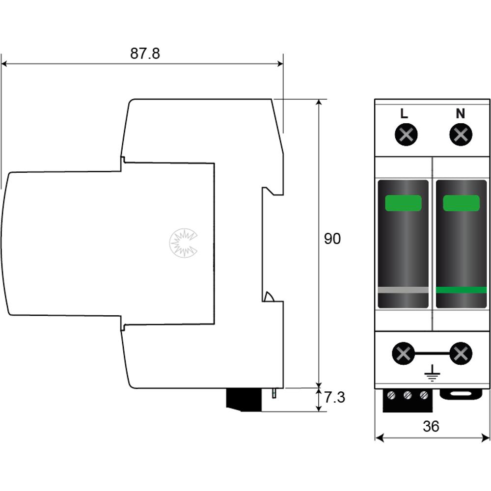 Устройство защиты от импульсных перенапряжений УЗИП CITEL DAC1-13VGS-11-275 (821730242)