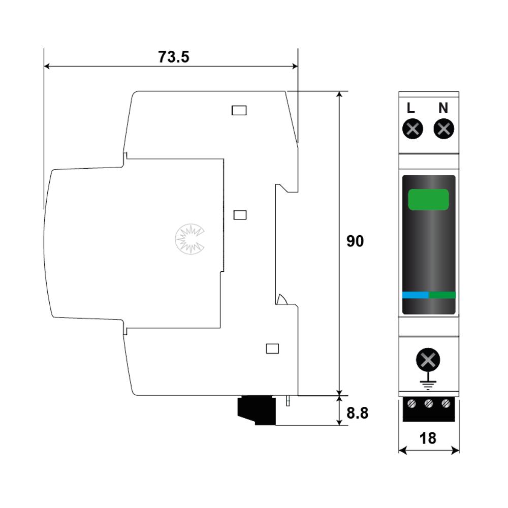 Устройство защиты от импульсных перенапряжений УЗИП CITEL DAC15CS-11-275 (821620221)