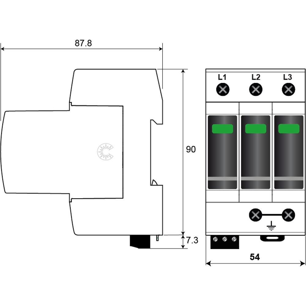 Устройство защиты от импульсных перенапряжений УЗИП CITEL DAC1-13VGS-30-275 (821730223)