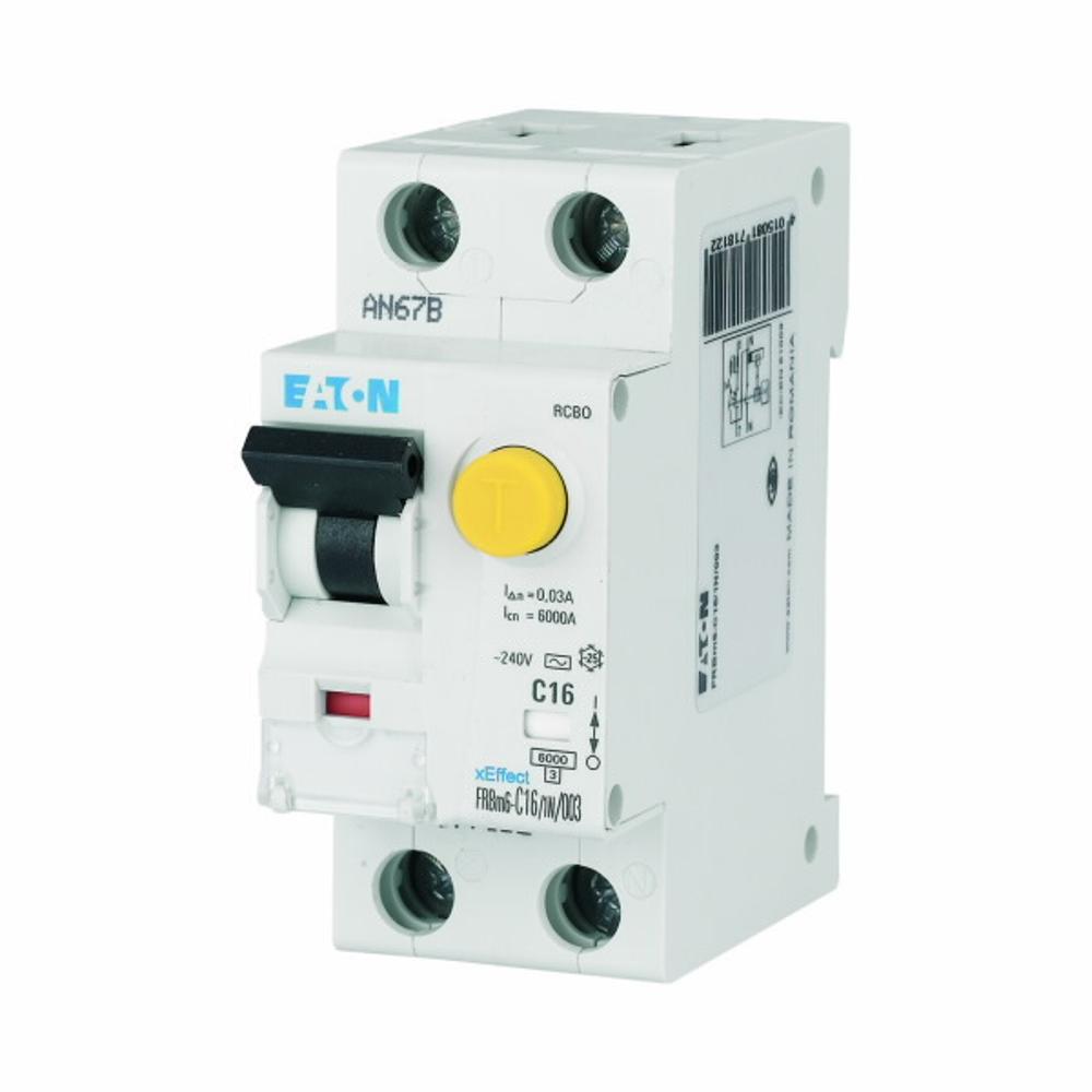 FRBm6-B4/1N/01 Дифференциальный автоматический выключатель 4/0,1А (AC), кривая отключения В, 1+N полюсов, откл. способность 10 кА