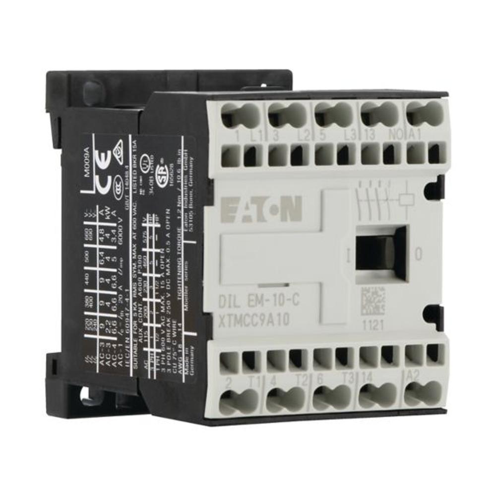 DILEM-10-C(24V50HZ) Миниконтактор 9А, управляющее напряжение 24В (АC), 1НO доп. контакт, категория применения AC-3, АС4