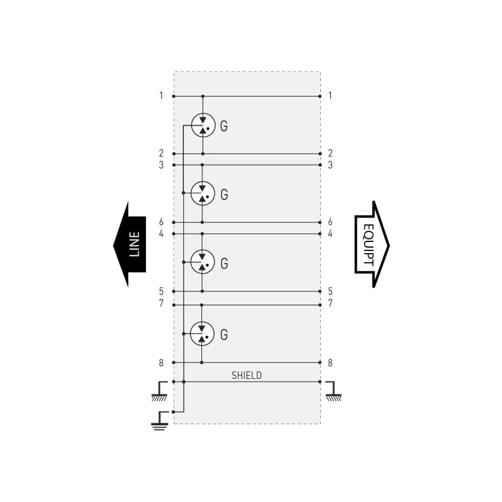 Устройство защиты от импульсных перенапряжений УЗИП CITEL LAN-10G-POE-G-C (581549)