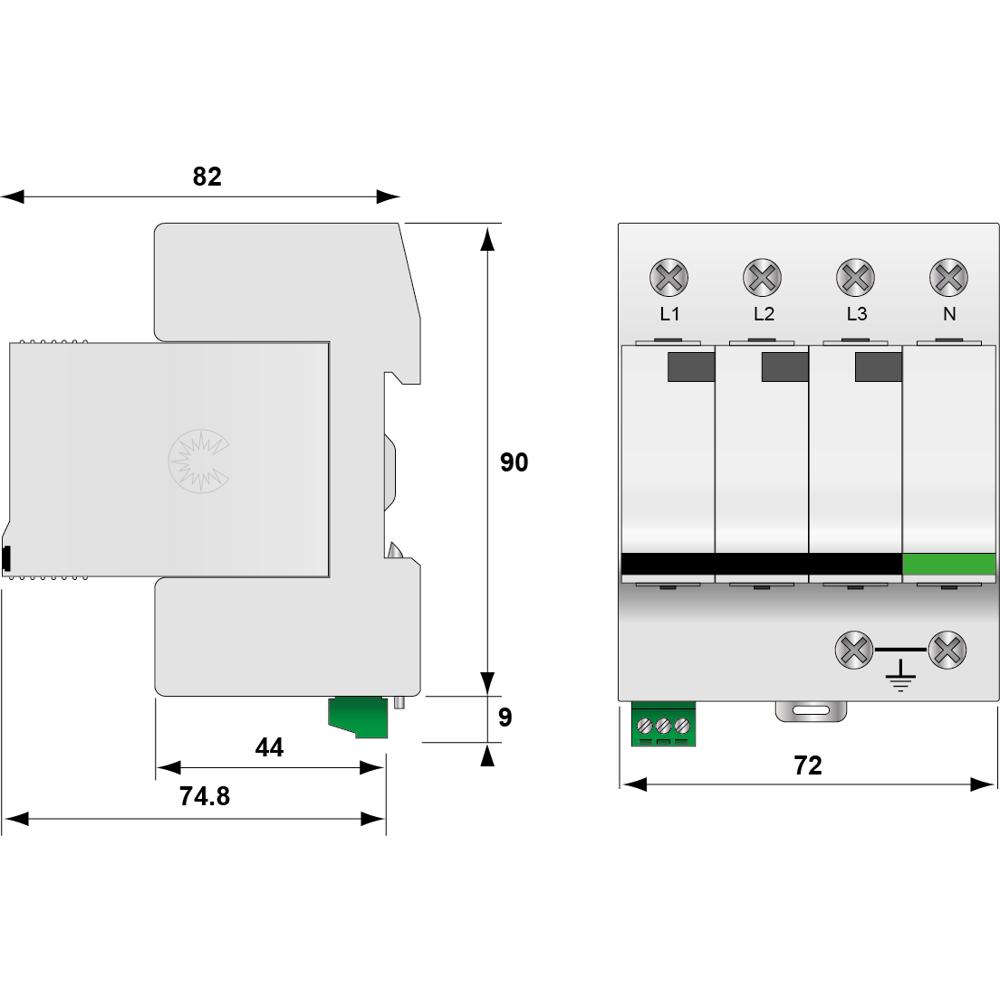 Устройство защиты от импульсных перенапряжений УЗИП CITEL DS134RS-230/G (571534)