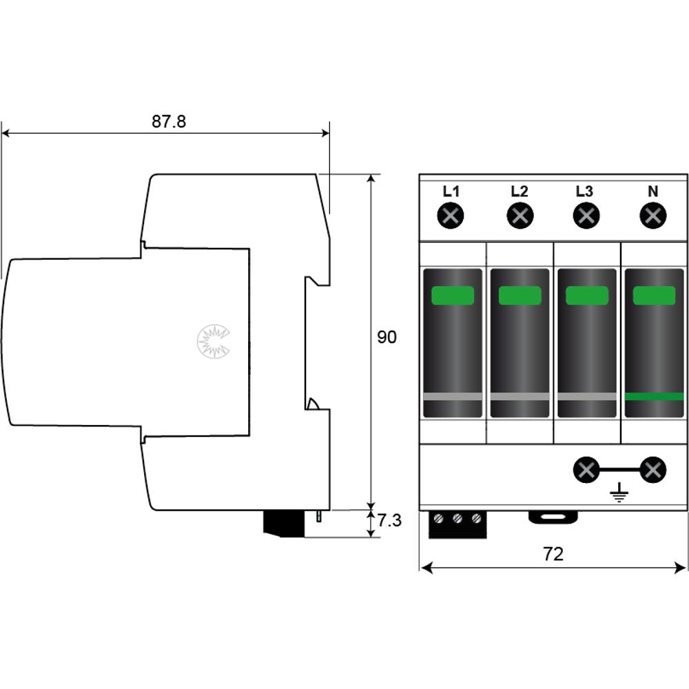 Устройство защиты от импульсных перенапряжений УЗИП CITEL DAC1-13VGS-31-275 (821730244)
