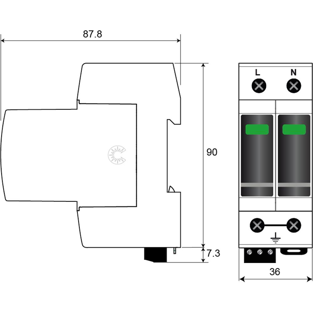 Устройство защиты от импульсных перенапряжений УЗИП CITEL DAC1-13VGS-20-275 (821730222)