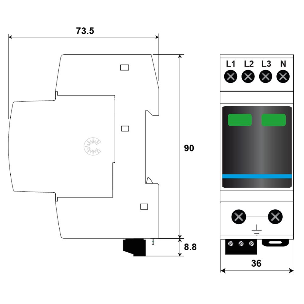 Устройство защиты от импульсных перенапряжений УЗИП CITEL DAC15CS-40-275 (821610222)