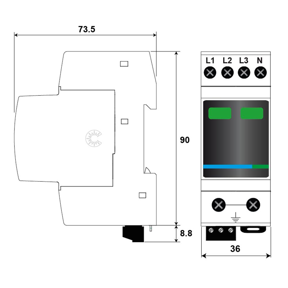 Устройство защиты от импульсных перенапряжений УЗИП CITEL DAC15CS-31-275 (821620222)