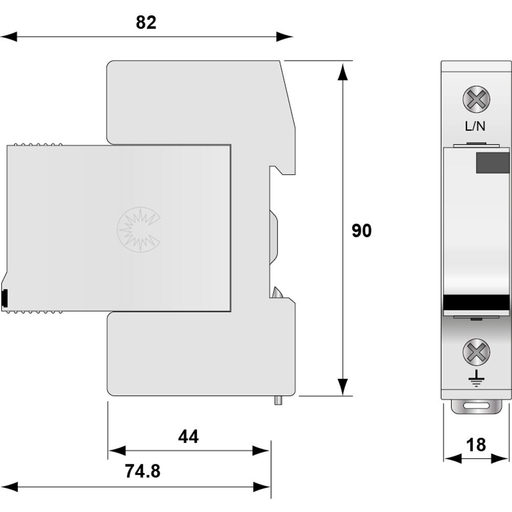 Устройство защиты от импульсных перенапряжений УЗИП CITEL DS131R-280 (571101)