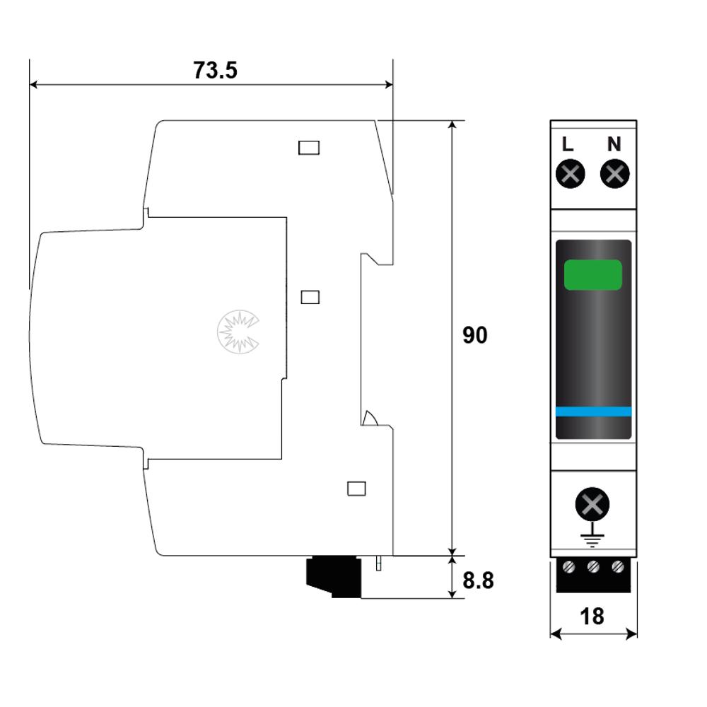 Устройство защиты от импульсных перенапряжений УЗИП CITEL DAC15CS-20-275 (821610221)