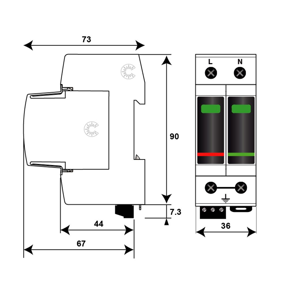 Устройство защиты от импульсных перенапряжений УЗИП CITEL DAC50S-11-275 (821110242)